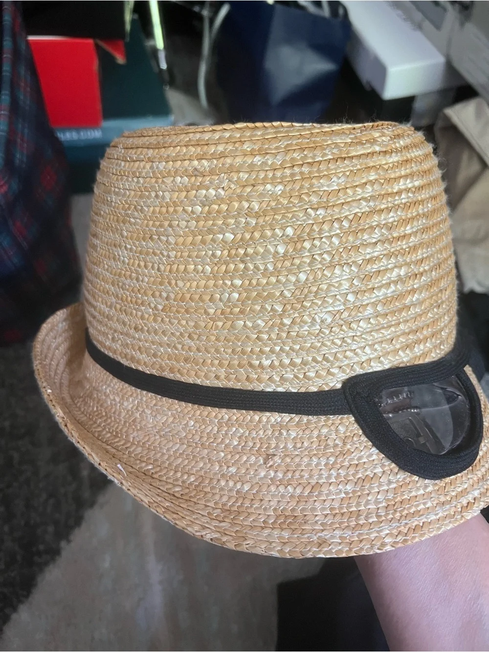 Kate Spade Straw Sun Hat with Black Goggles
